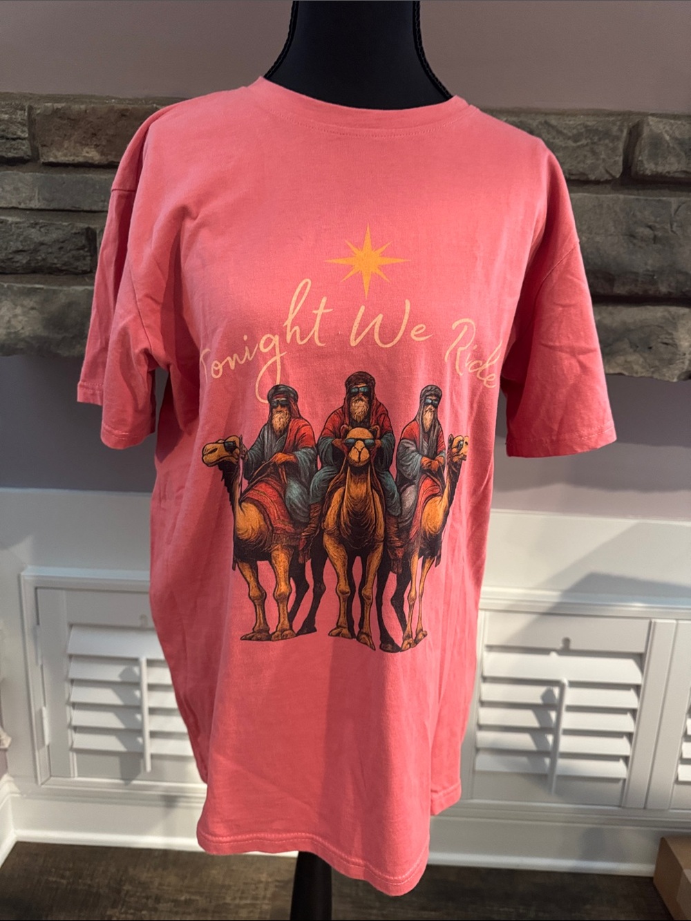 Women’s Med Coral Pink “tonight We Ride” T-Shirt